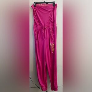 Y2K Vintage Mecca Pink Strapless Jumpsuit Casual Festival